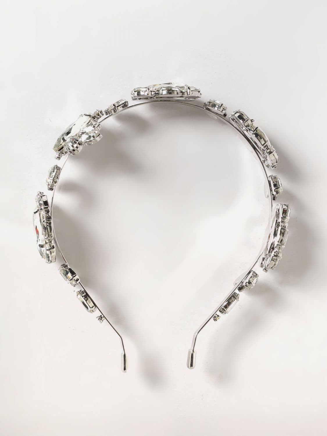 Self-Portrait Rigid Brass and Steel Headband with Crystals · OS