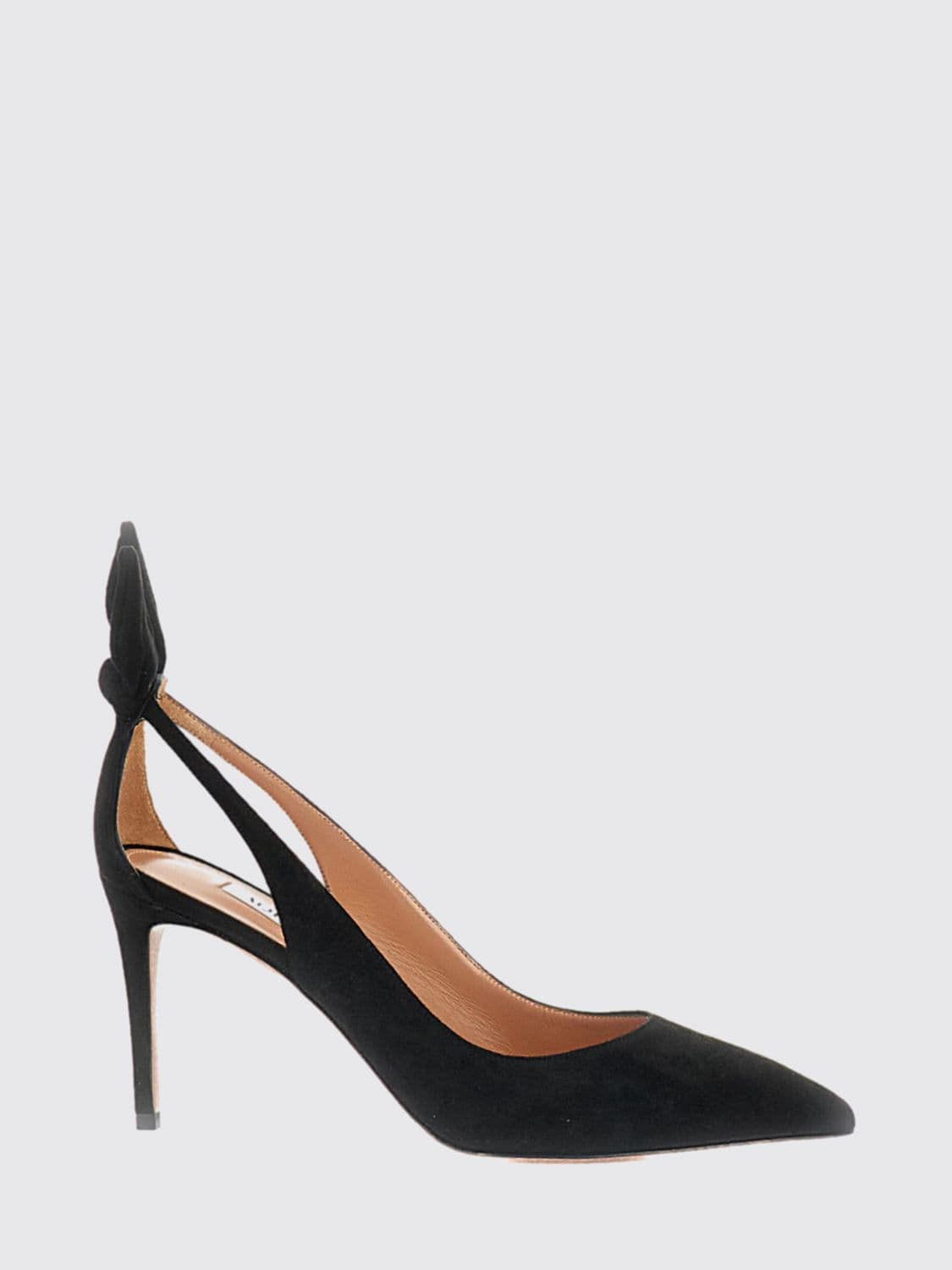 Aquazzura Bow Tie Suede Pumps with Stiletto Heel and Knot Detail