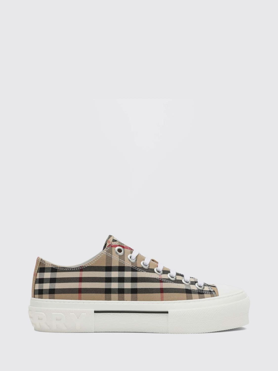 Burberry Platform Canvas Sneakers with Vintage Check Pattern