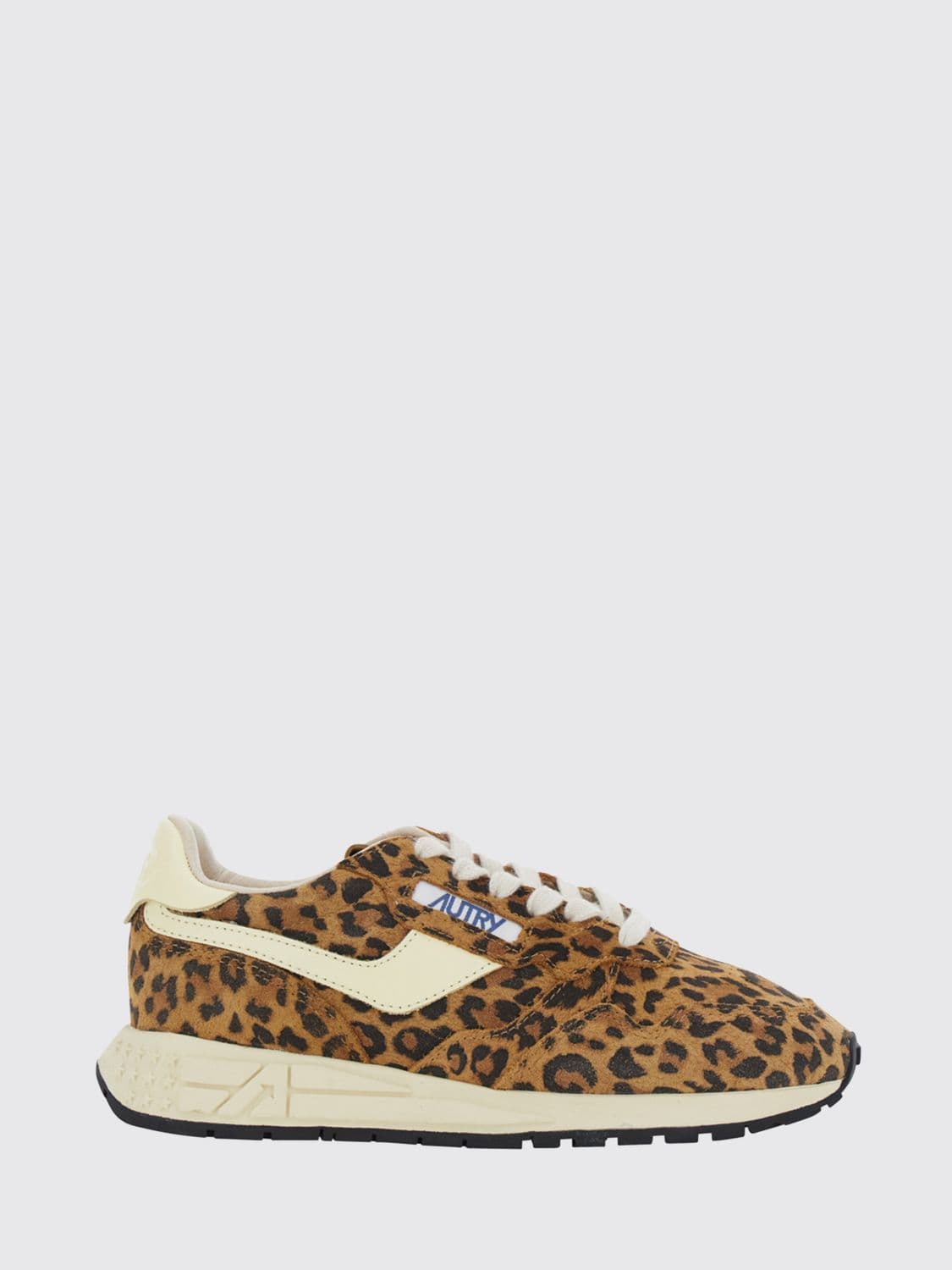 Autry Reelwind Low-Top Trainers in Suede with Animal Print and Padded Ankle