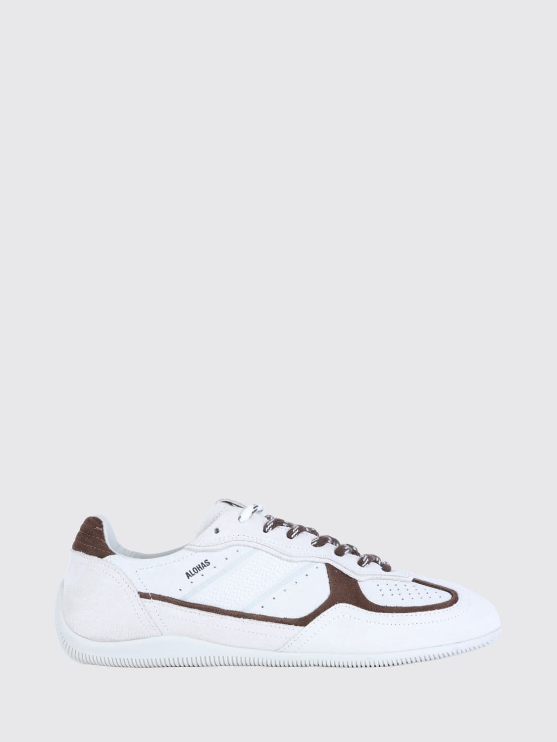 Alohas Two-Tone Leather and Suede Sneakers with Printed Logo