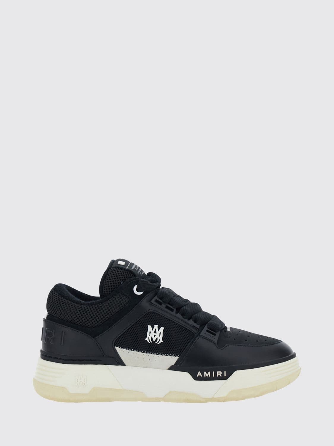 Amiri MA-1 Leather and Mesh Sneakers with Monogram and Padded Ankle