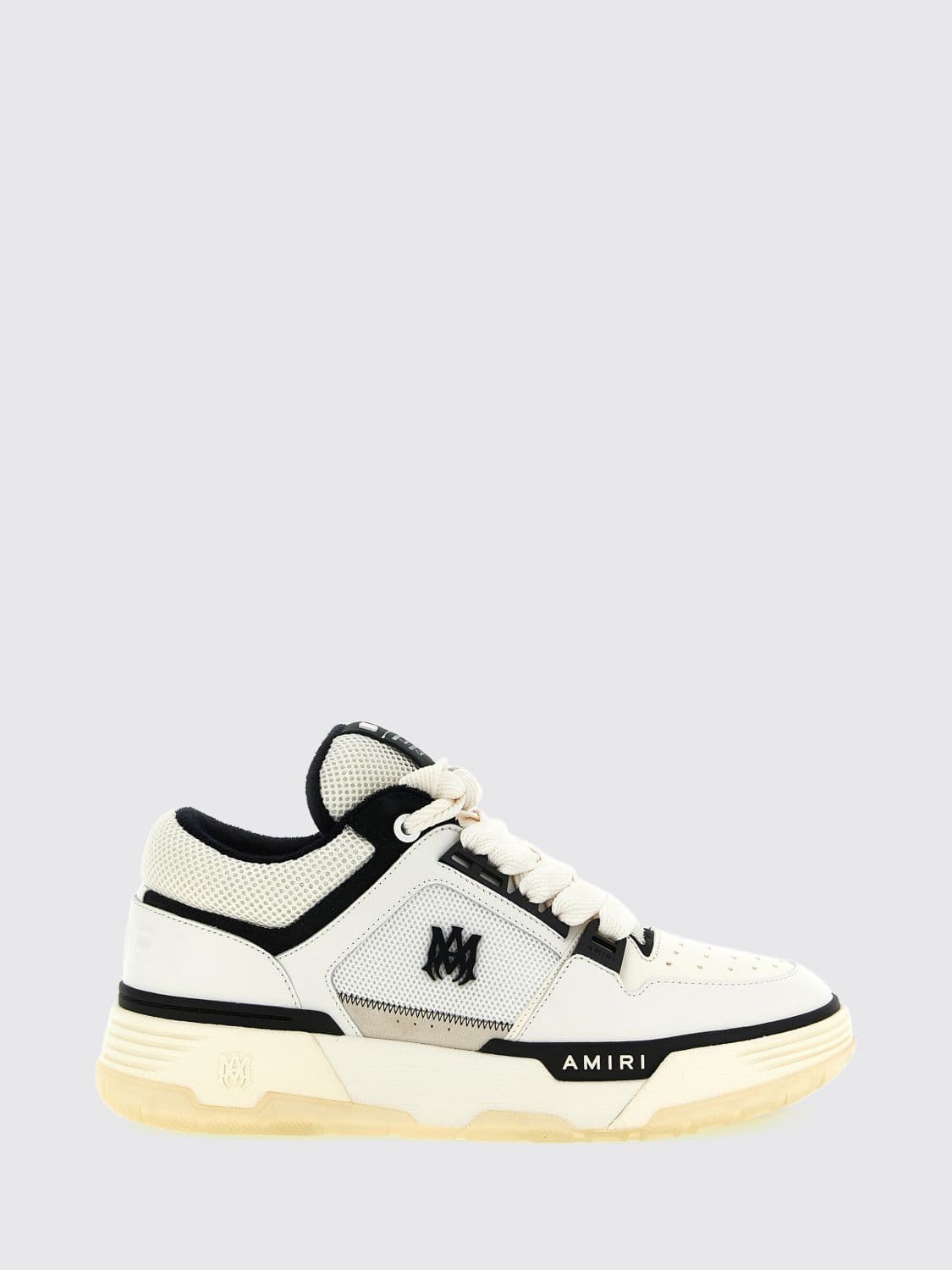 Amiri MA-1 Leather and Mesh Sneakers with Monogram and Padded Ankle