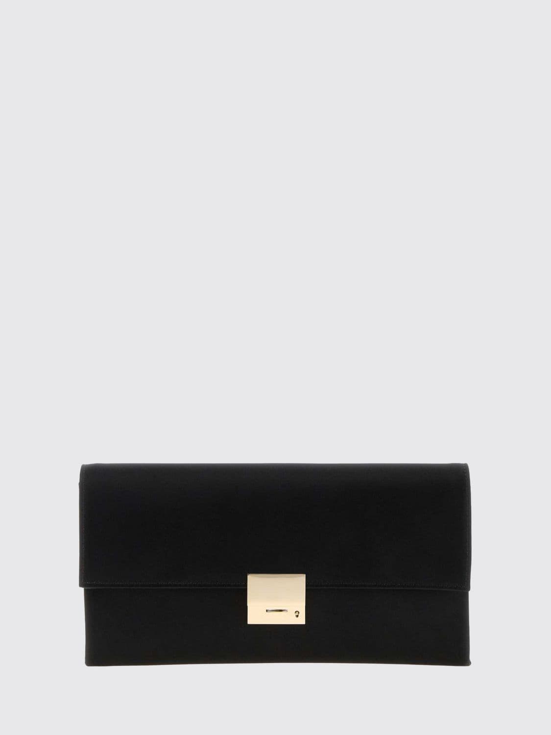 Tom Ford Rectangular Silk Clutch with Metallic Snap Closure and Engraved Logo
