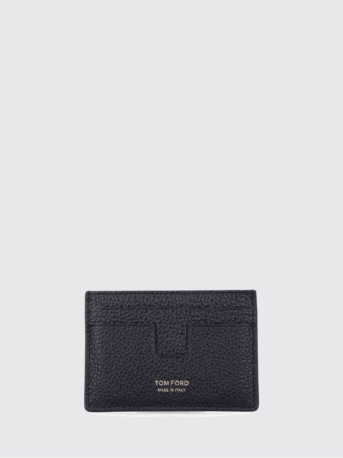 Tom Ford Laminated Logo Hammered Calfskin Card Holder · OS