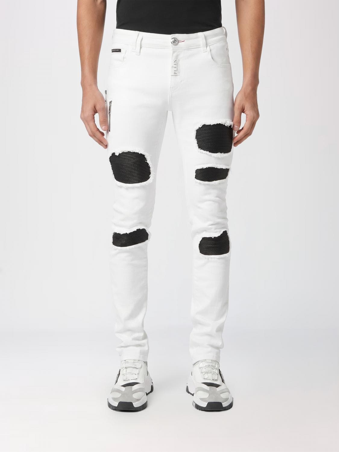 Philipp Plein Skinny-Fit Distressed Effect Cotton Denim Jeans