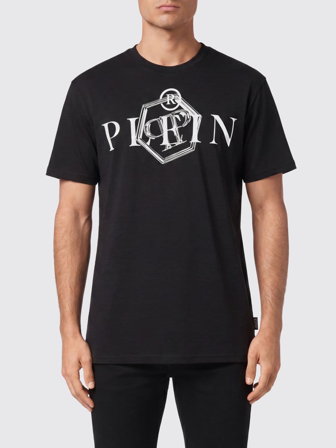 Philipp Plein Solid Colour Cotton Crew-Neck T-Shirt with Logo