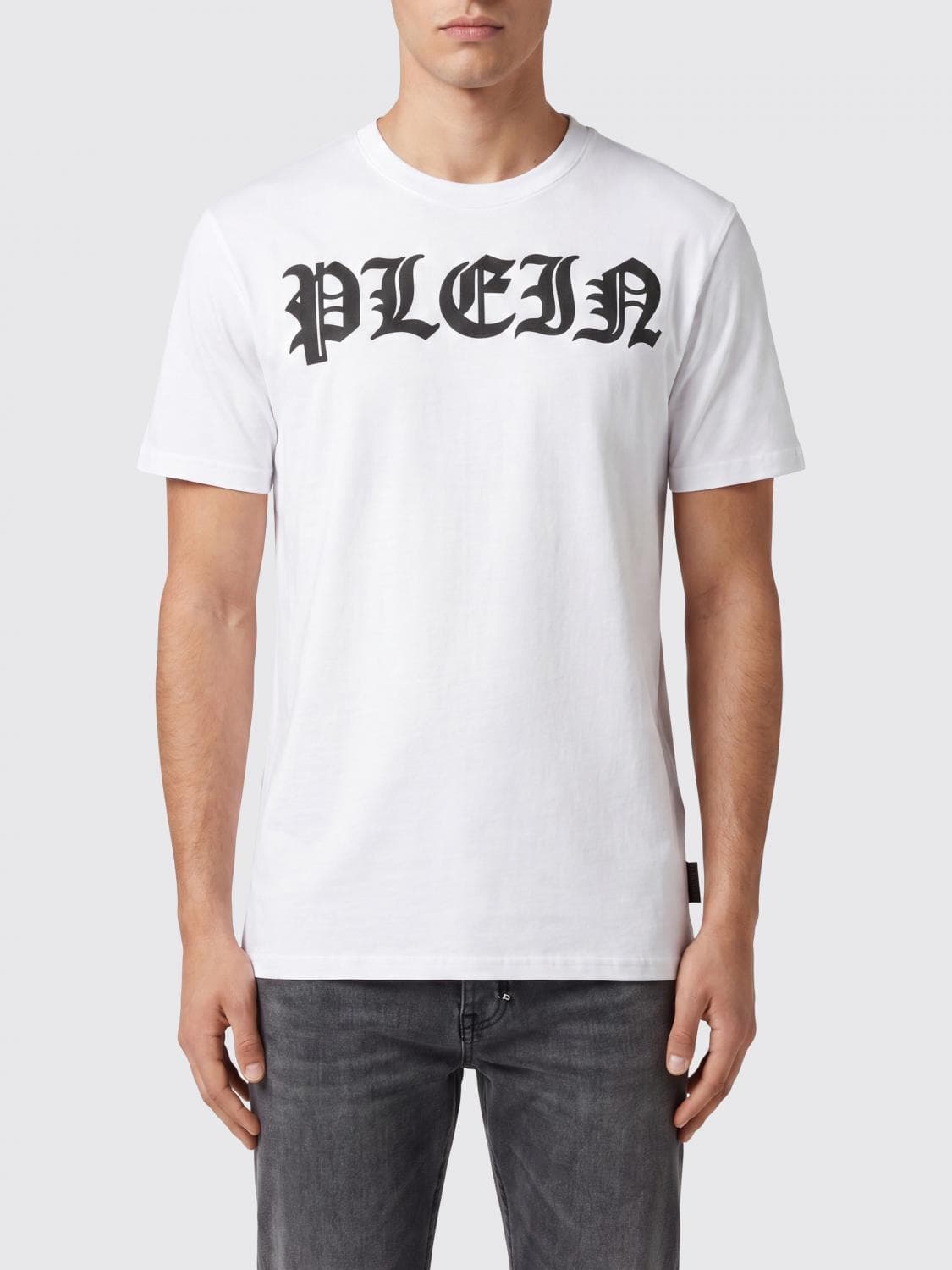 Philipp Plein Gothic Graphic Print Cotton T-shirt with Contrasting Logo