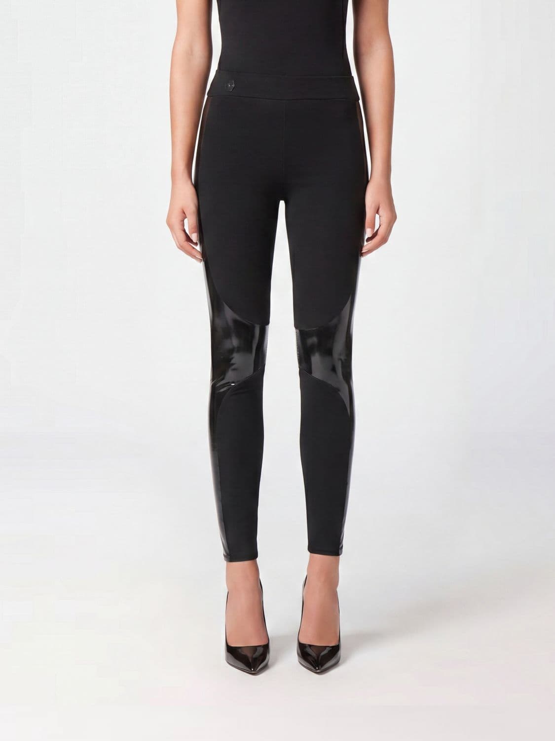 Philipp Plein High-Waisted Jersey Leggings with Embroidered Side Bands