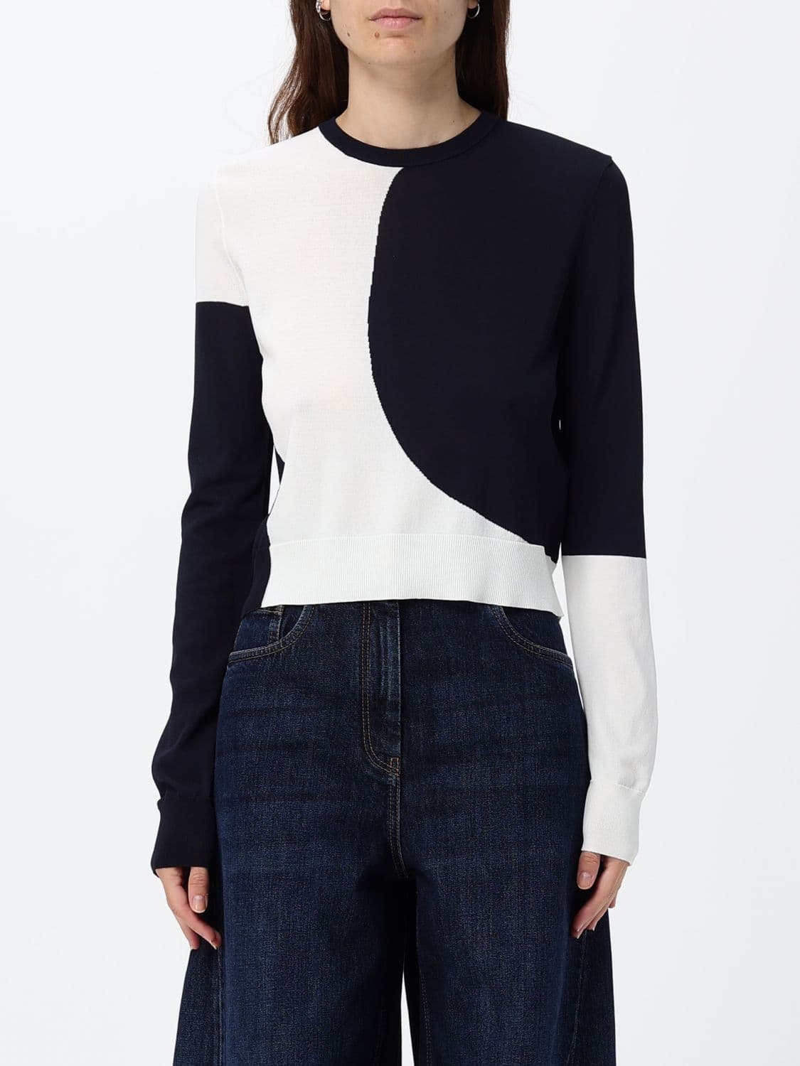Max Mara Slim Fit Abstract Wool and Cashmere Jumper