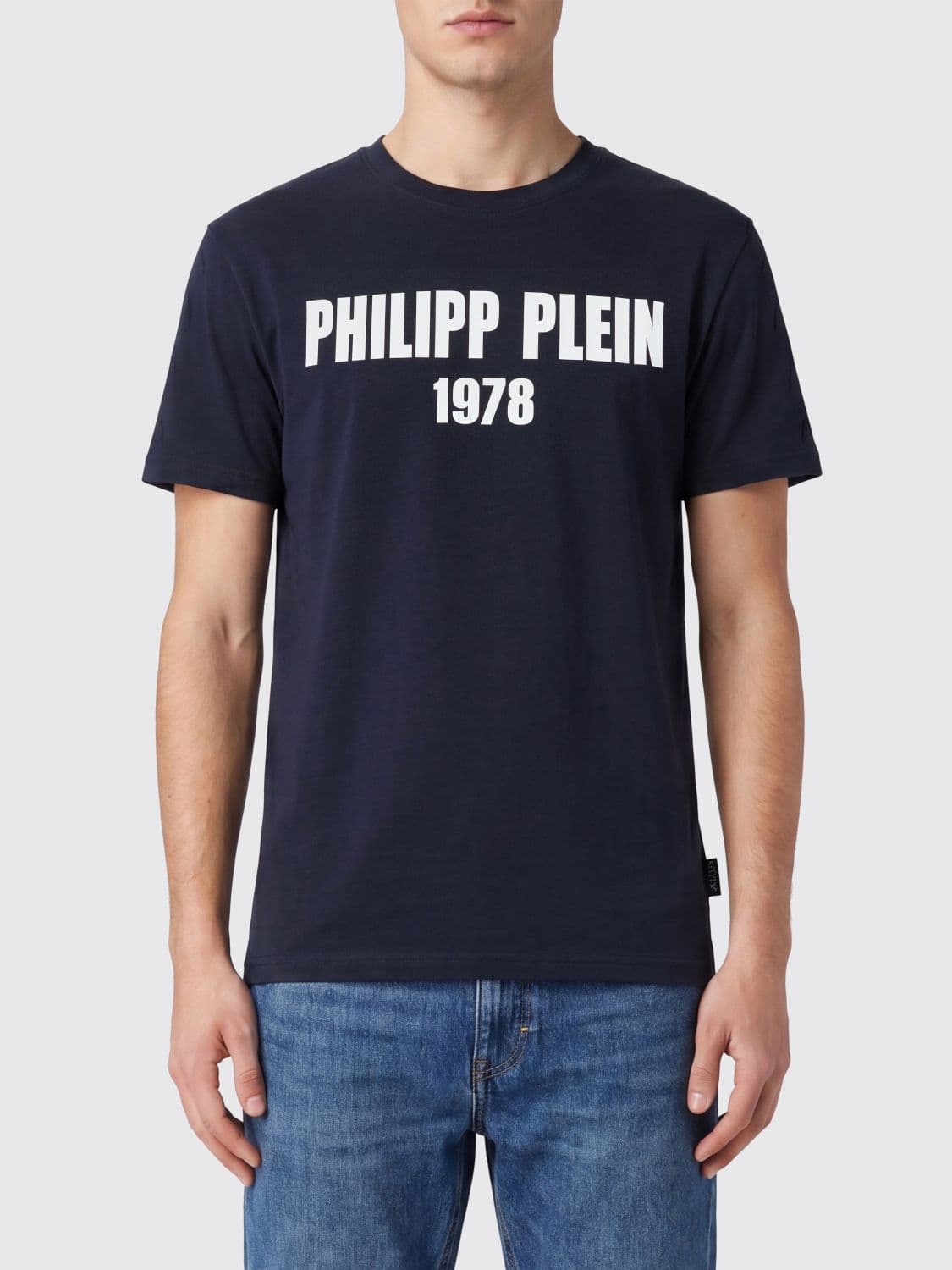Philipp Plein Cotton T-shirt with Contrasting Logo Lettering Print on the Chest