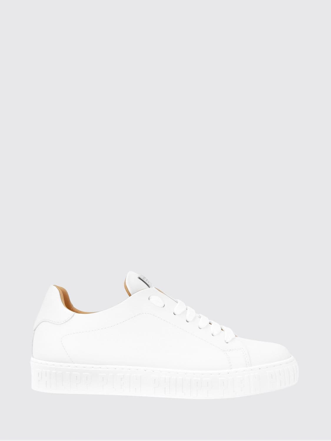 Philipp Plein Low-Top Lace-Up Sneakers in Smooth Leather with Applied Logo