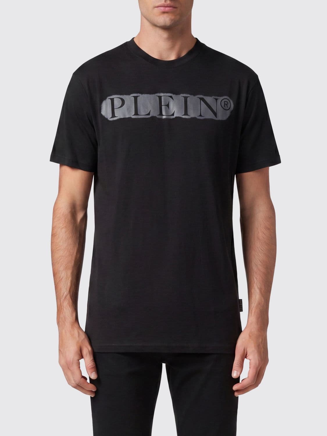 Philipp Plein Cotton Crew Neck T-shirt with Contrasting Logo Lettering Print