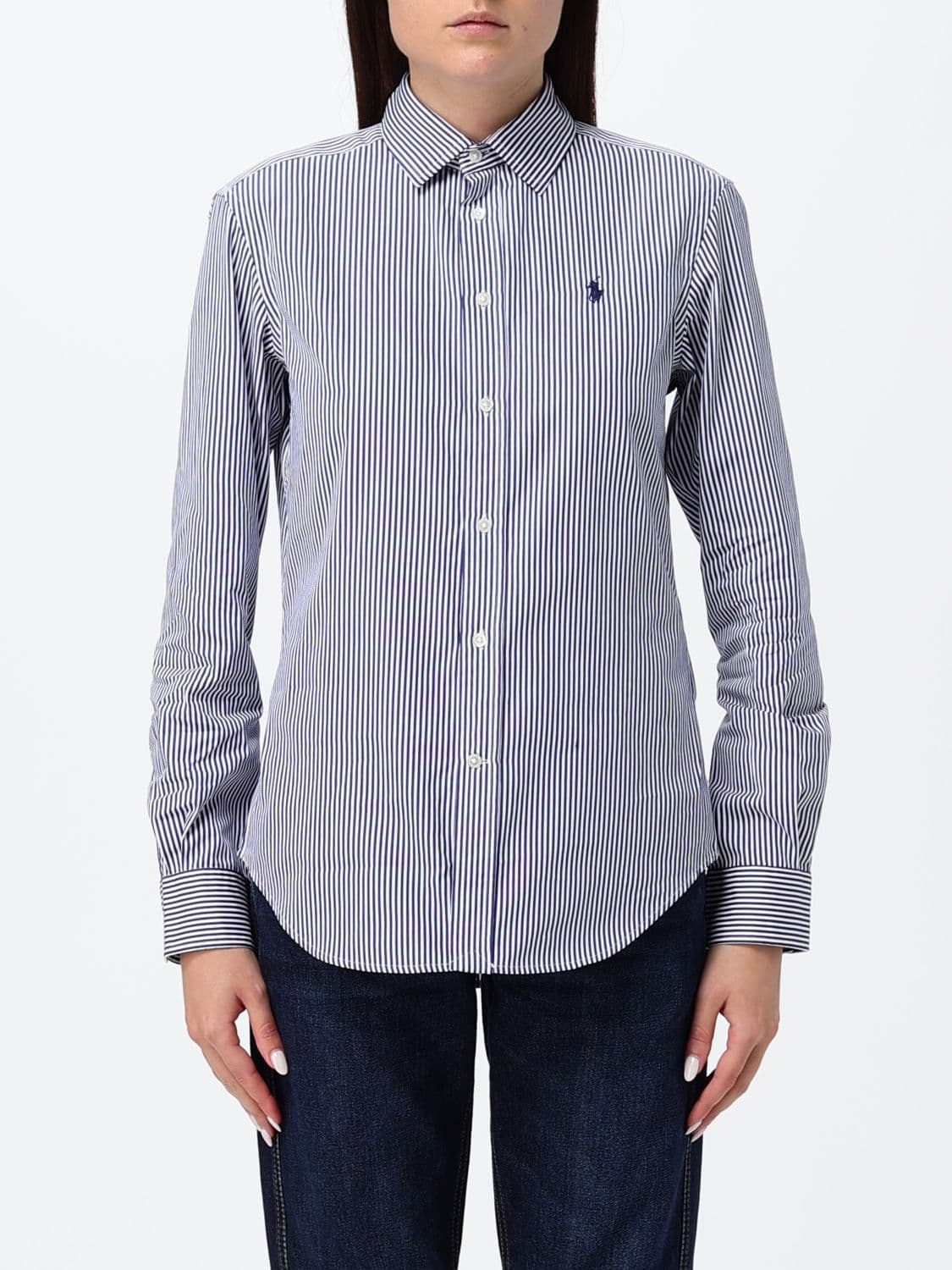 Polo Ralph Lauren Striped Slim Fit Cotton Shirt with Embroidered Logo