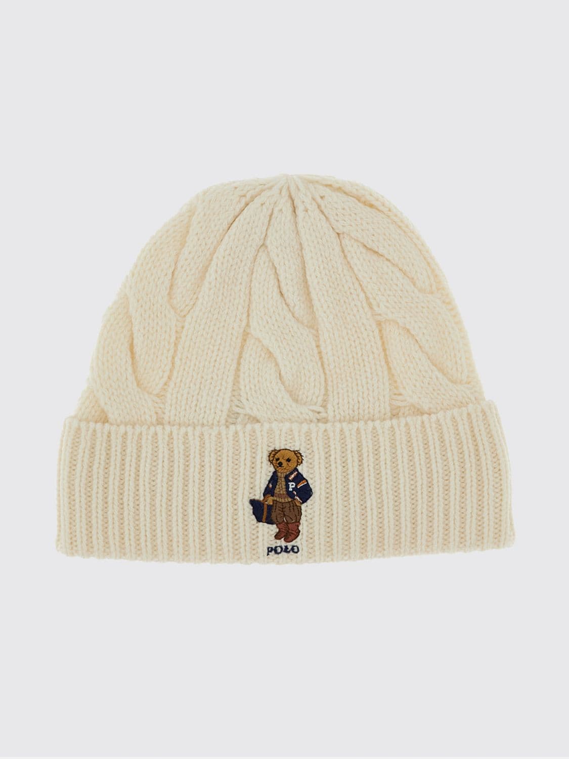 Polo Ralph Lauren Cable-Knit Wool-Blend Beanie with Turn-Up Brim