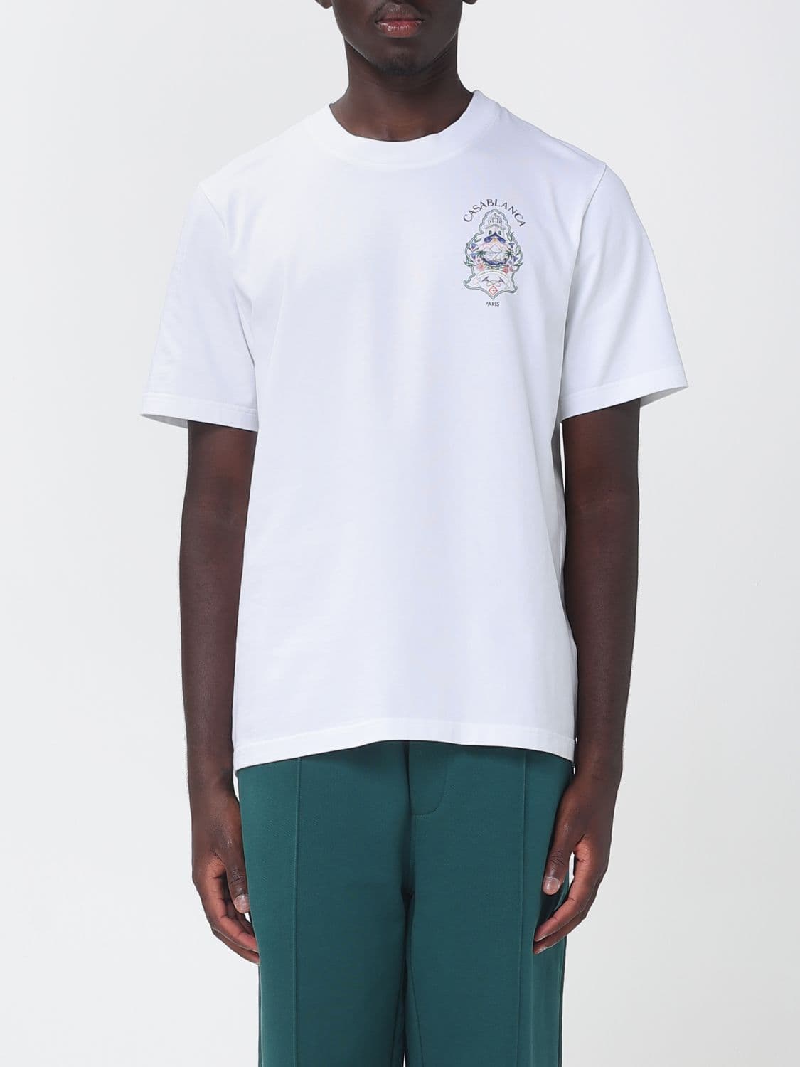 Casablanca Organic Cotton Crew Neck T-Shirt with Logo Print
