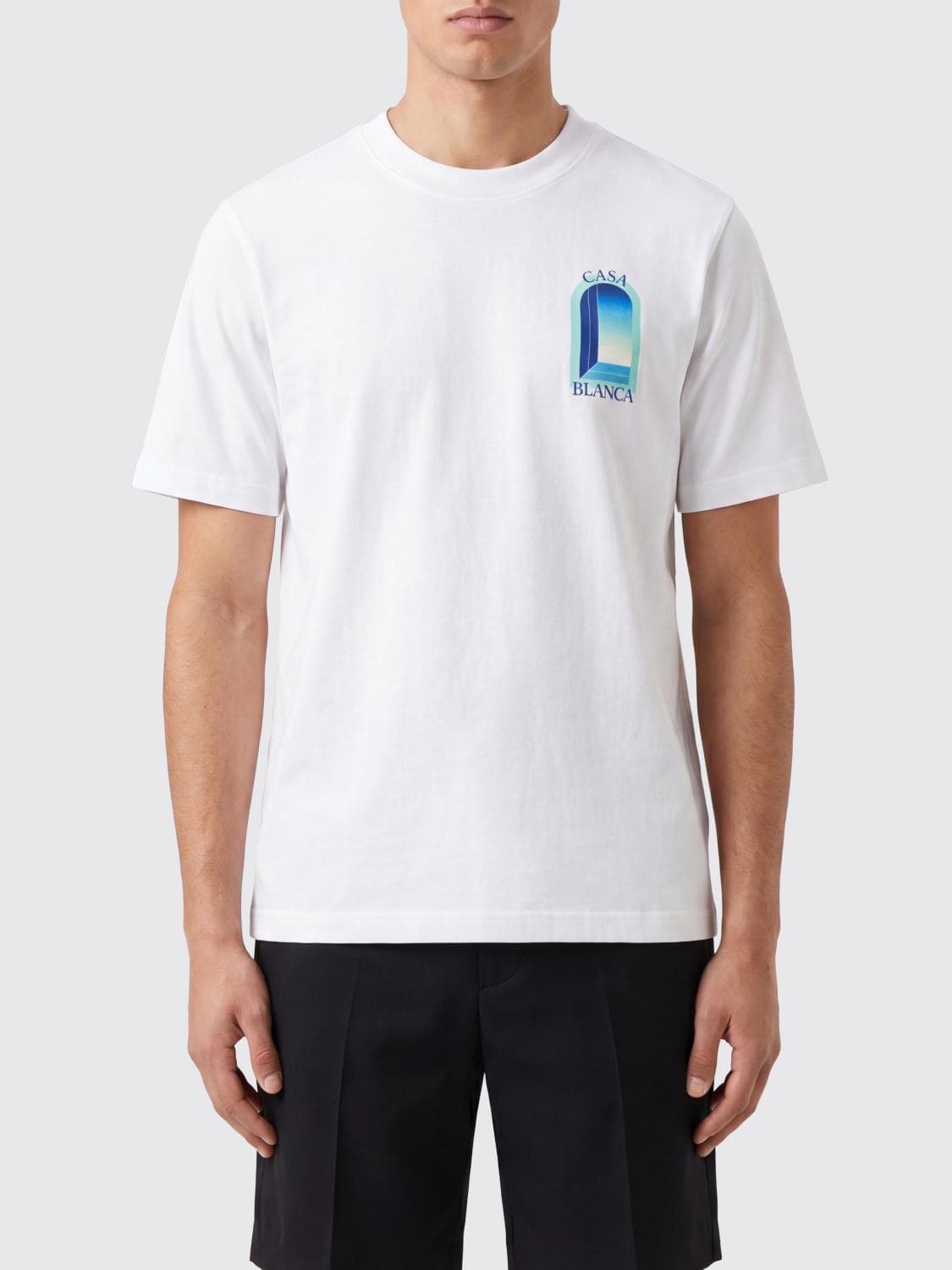 Casablanca Organic Cotton Crew Neck T-Shirt with Logo Print