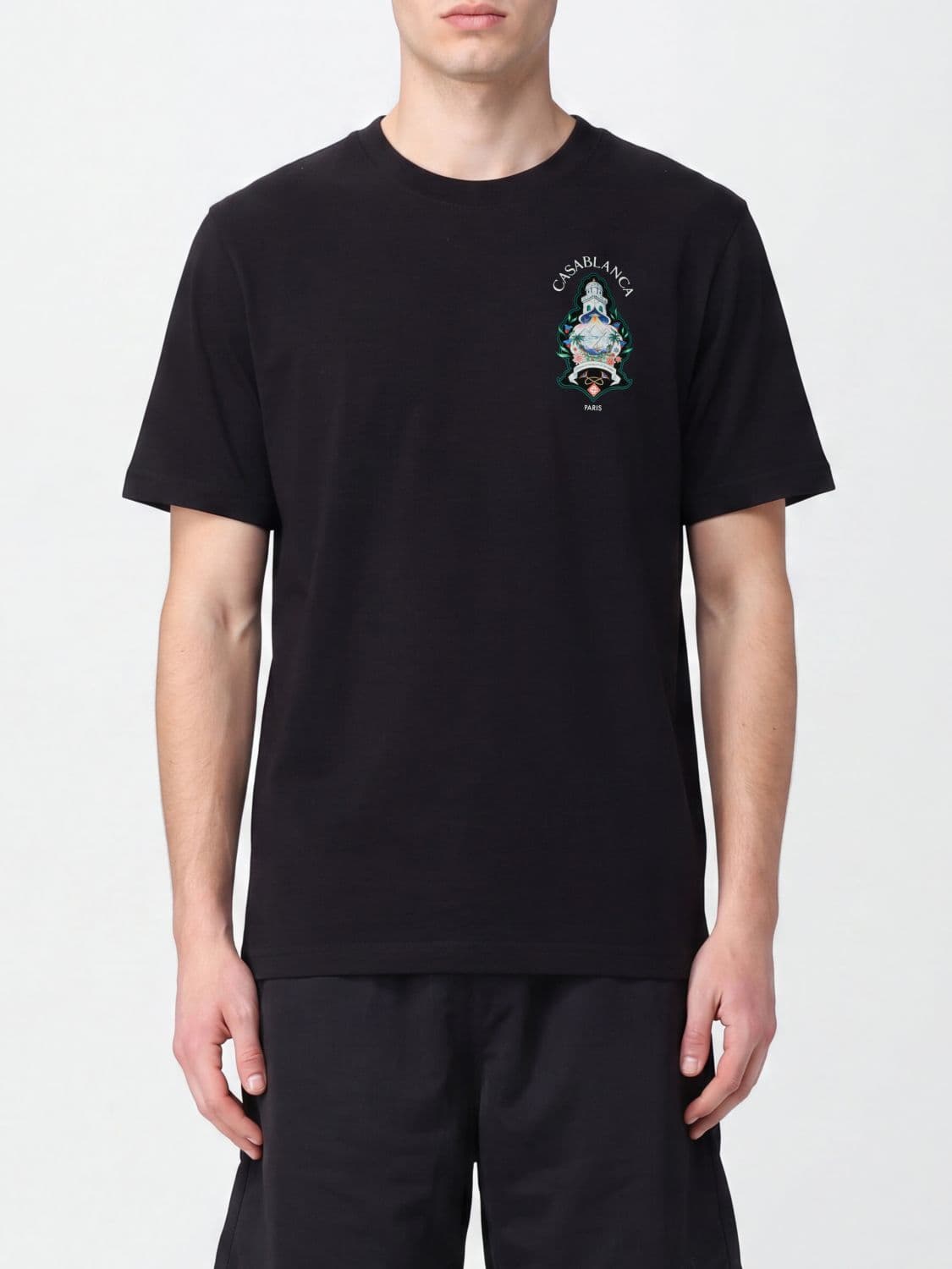 Casablanca Organic Cotton Crew Neck T-Shirt with Logo Print