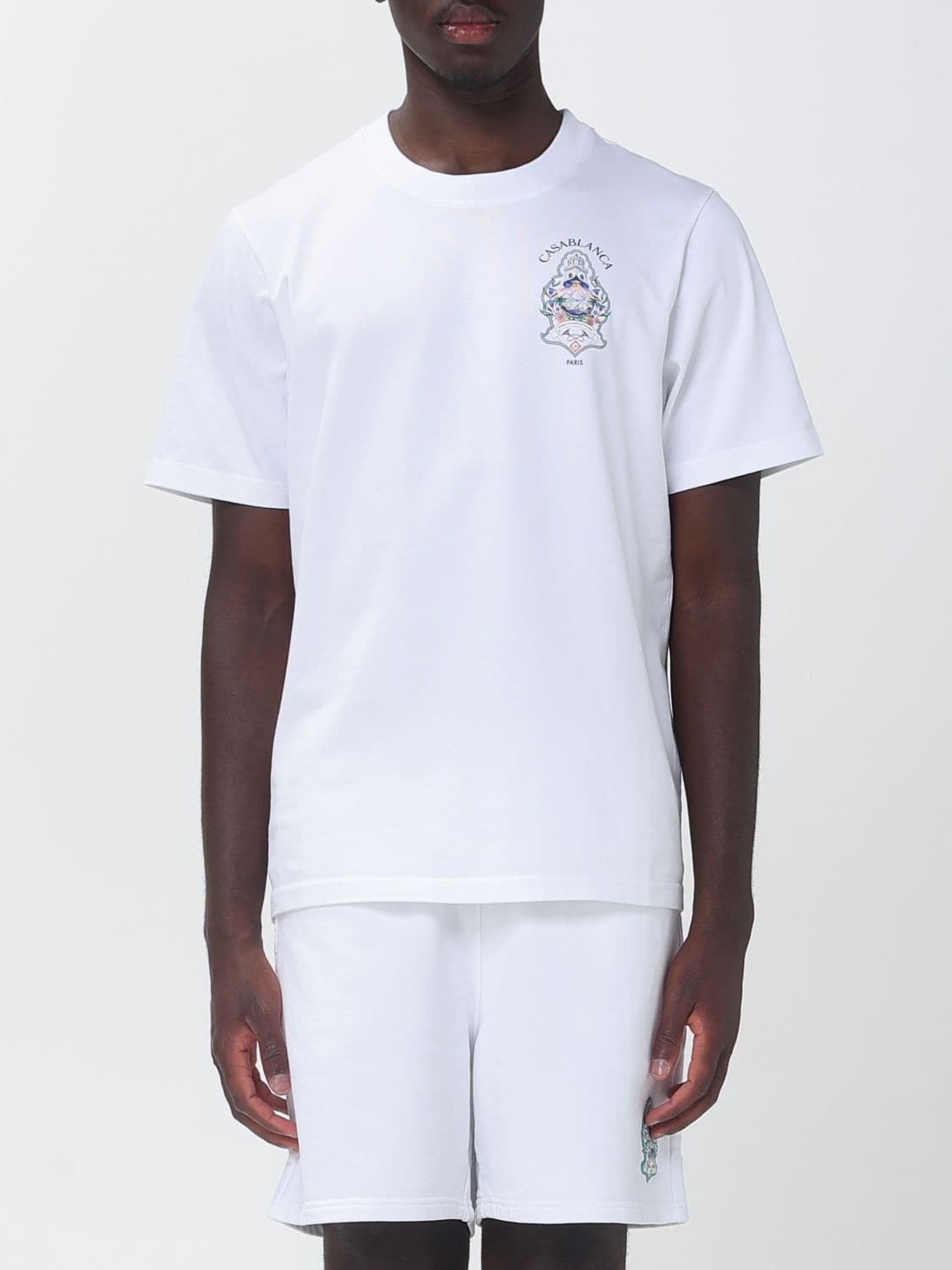 Casablanca Organic Cotton Crew Neck T-Shirt with Logo Print