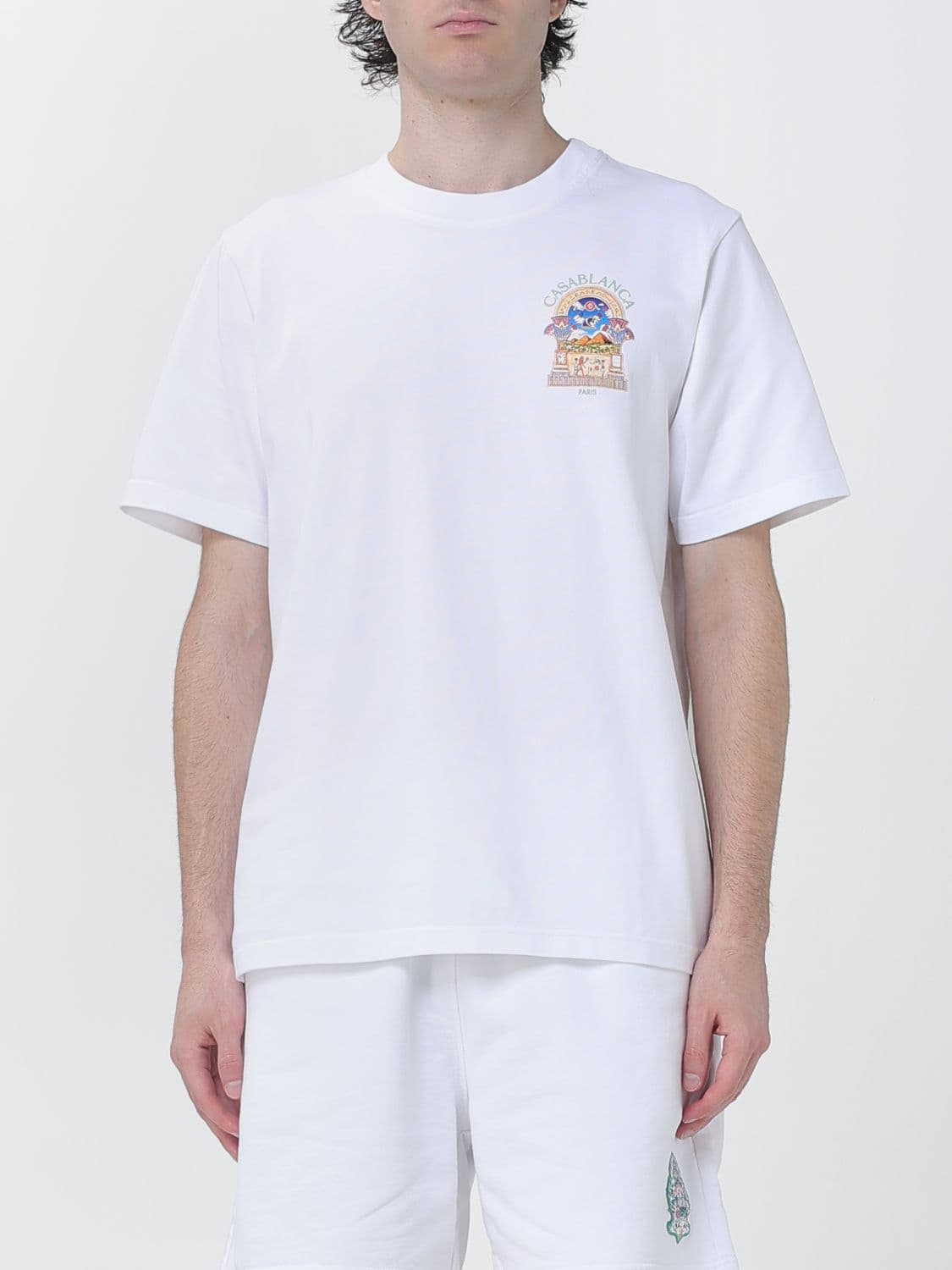 Casablanca Organic Cotton Crew Neck T-Shirt with Logo Print
