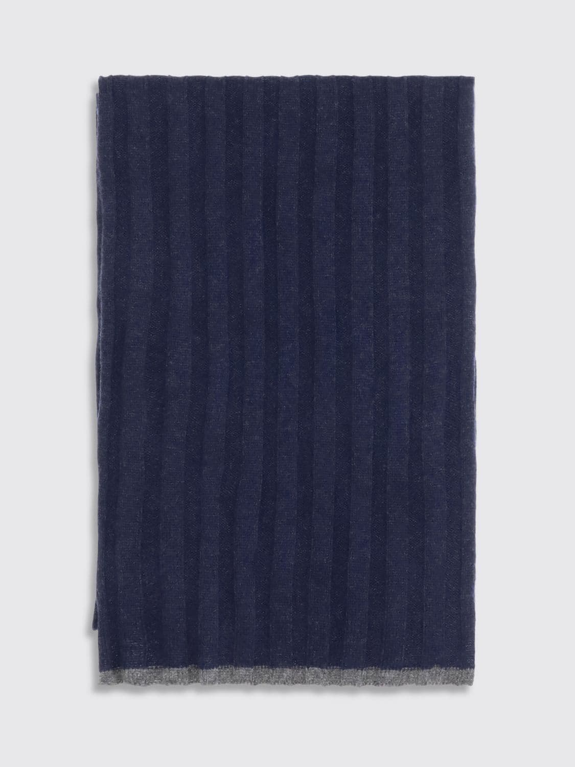Brunello Cucinelli Solid Colour Pure Cashmere Scarf with Fringed Edges