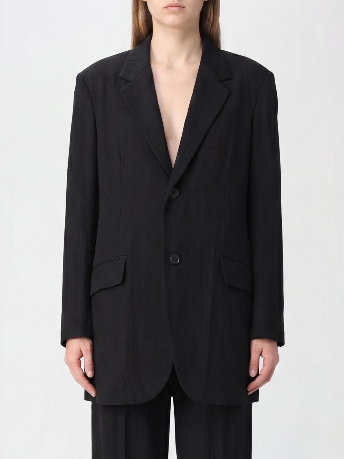 Y's Single-Breasted Blazer in Rayon and Cupro with Classic Lapels · 2