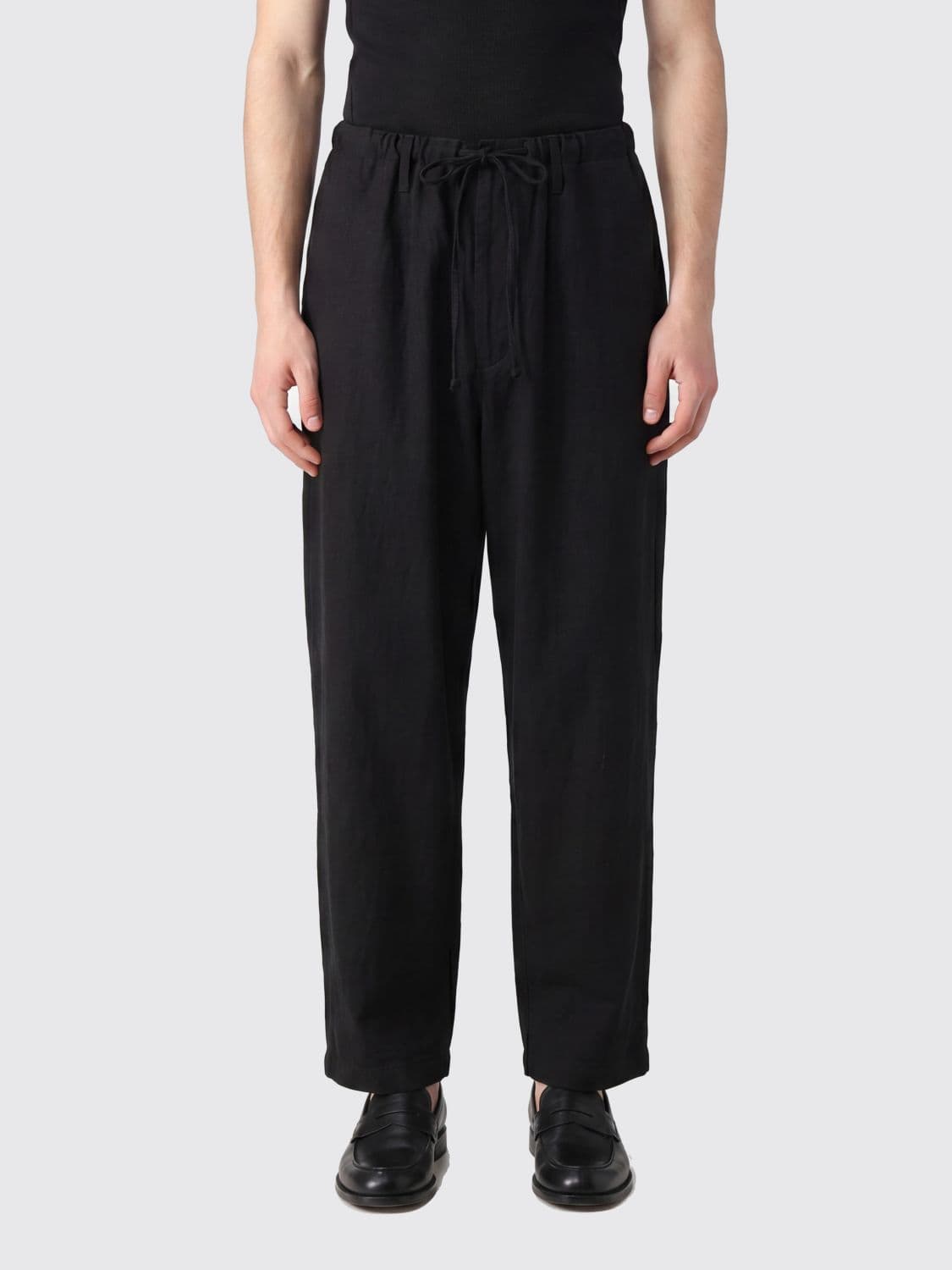 Y's Wide Leg Trousers in Technical Fabric with Drawstring Waist · 3