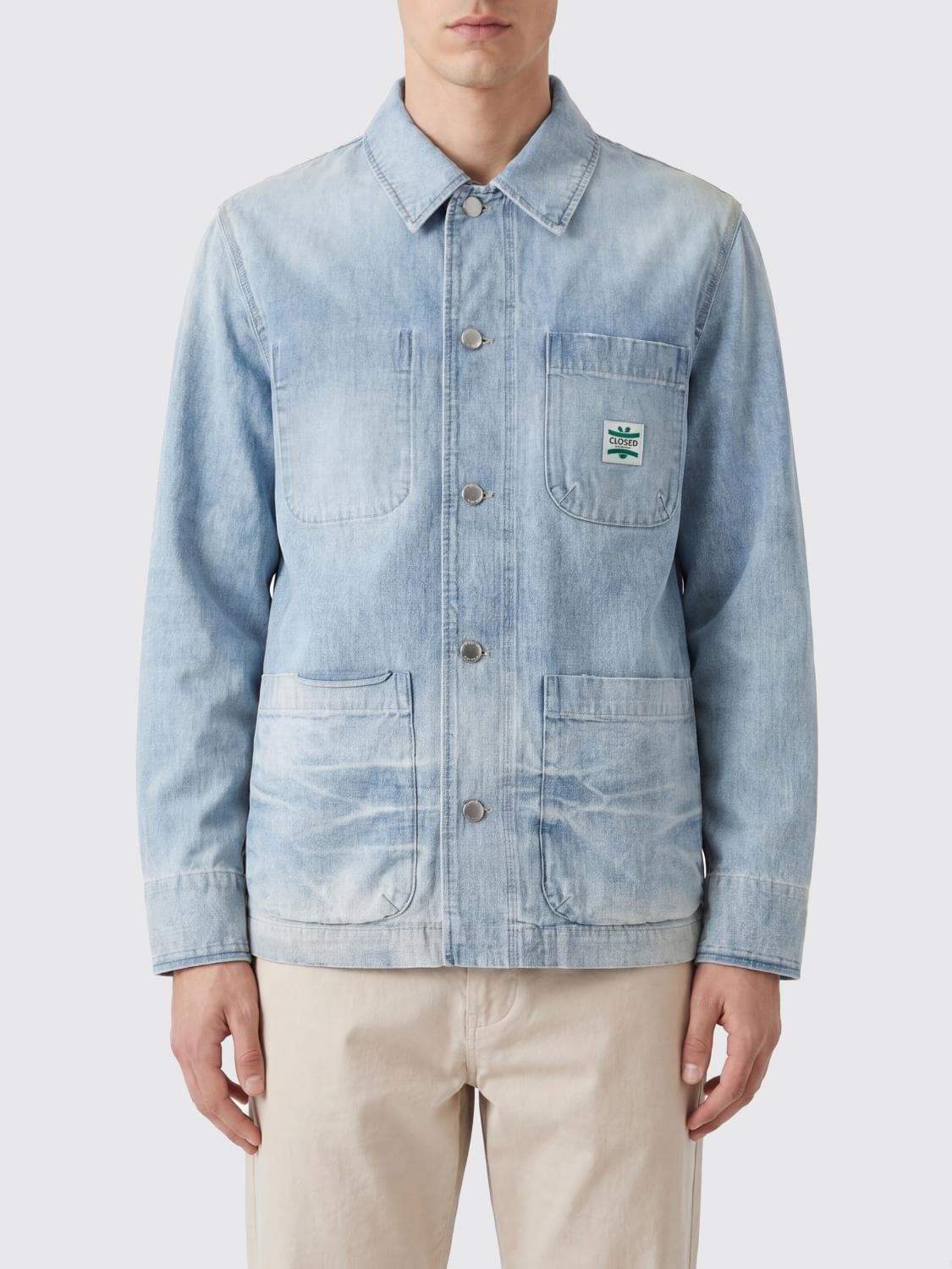 Closed Shirt Jacket in Organic Cotton Denim with Patch Pockets