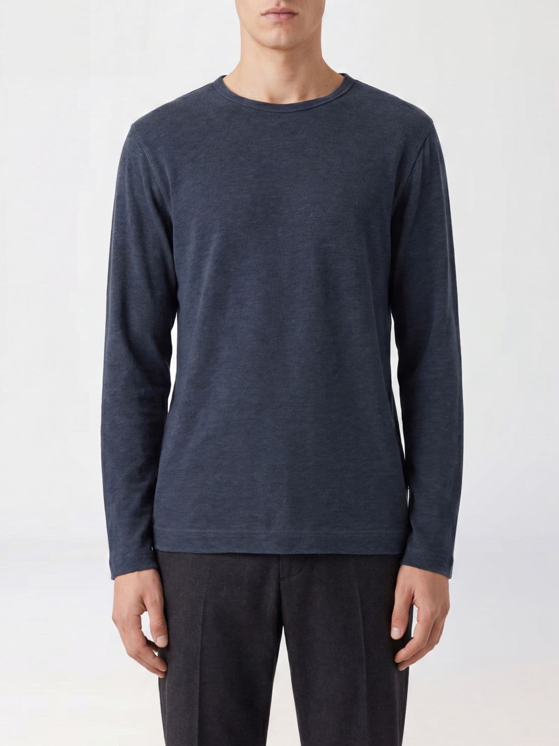 Closed Long-Sleeved T-Shirt in a Linen Blend with Crew Neck