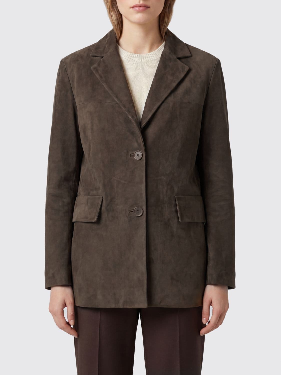 Salvatore Santoro Single-Breasted Suede Blazer with Flap Pockets · 44