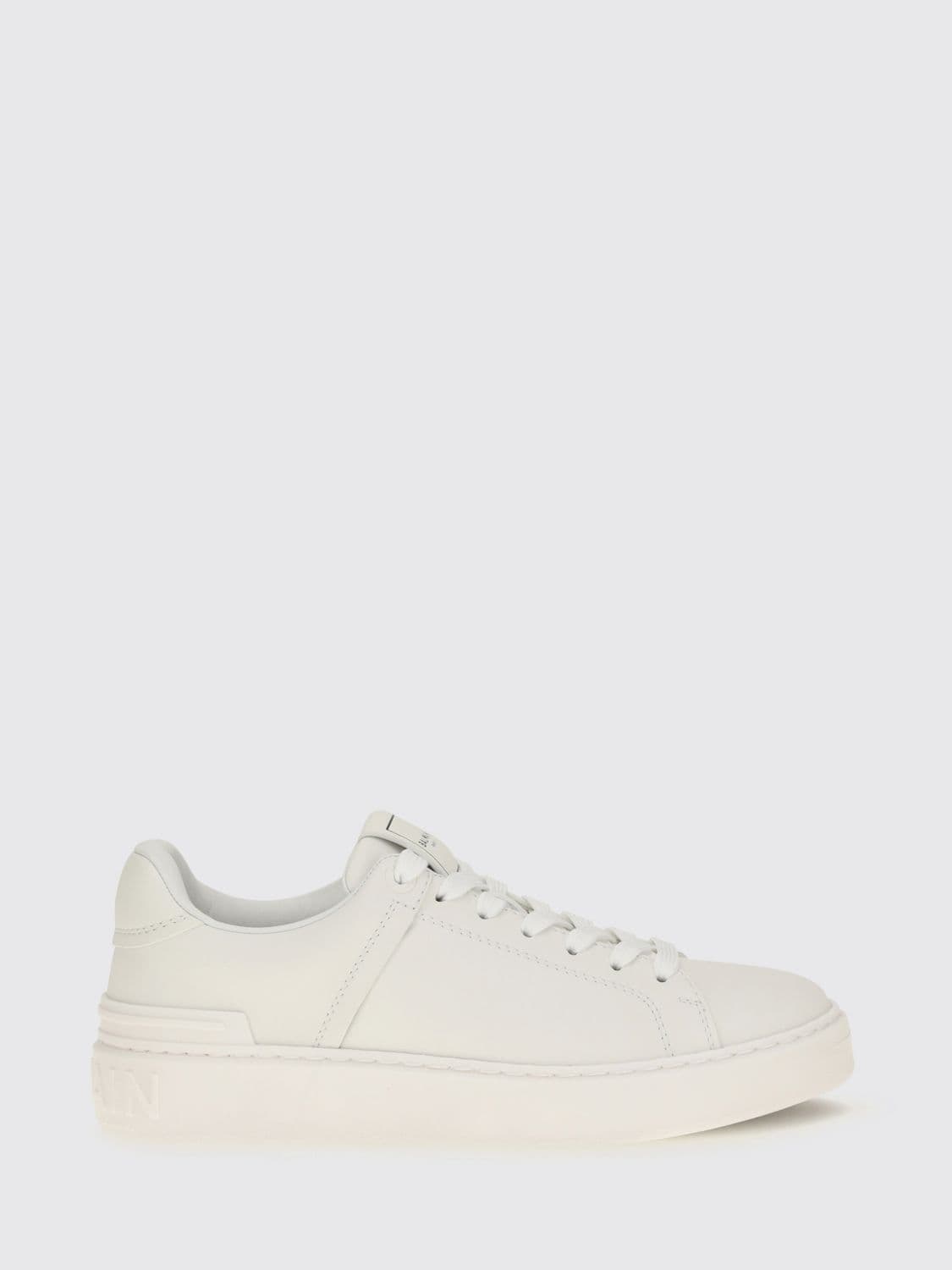 Balmain B-Court Smooth Leather Sneakers with Printed Logo