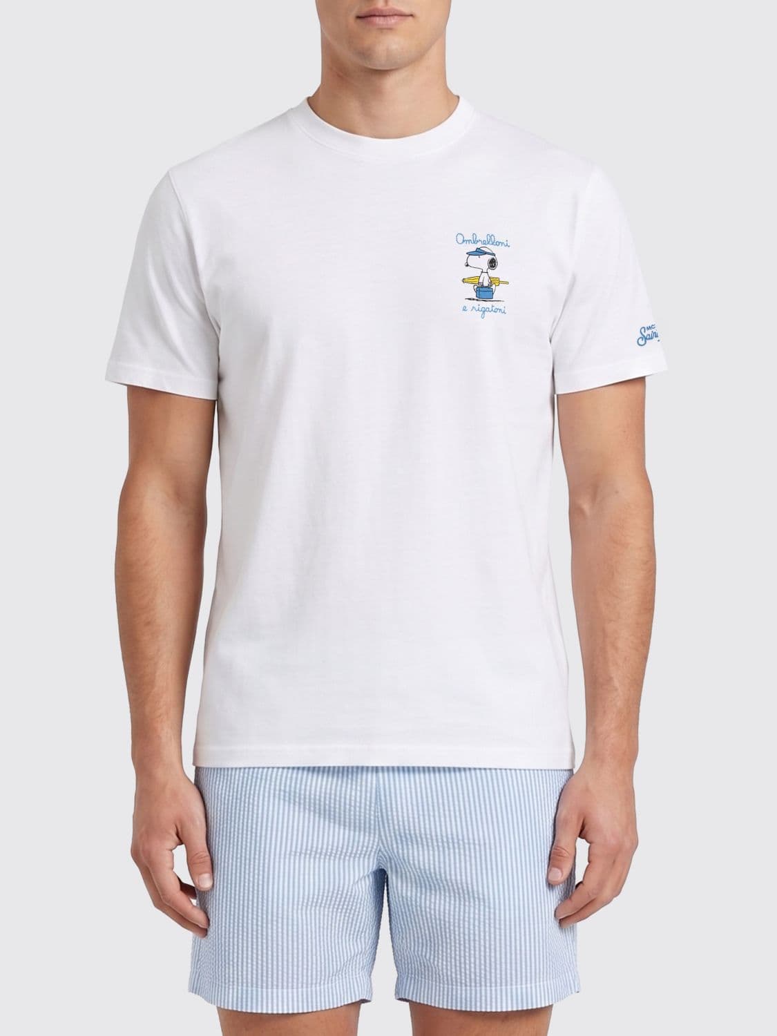 Mc2 Saint Barth Crewneck T-shirt in Cotton with Graphic and Slogan Print · XXL