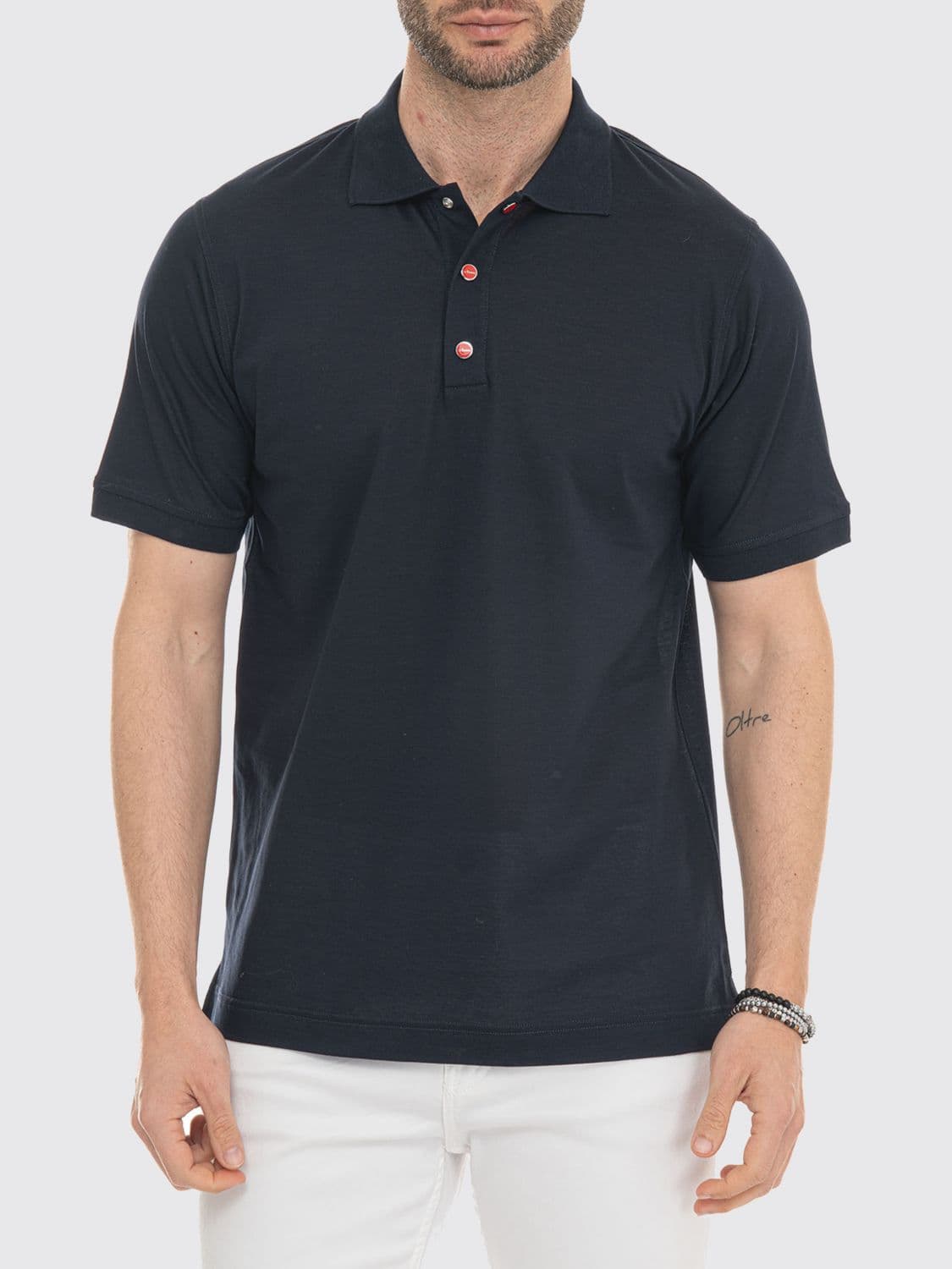 Kiton Short-Sleeved Polo Shirt in 100% Cotton with a Classic Collar
