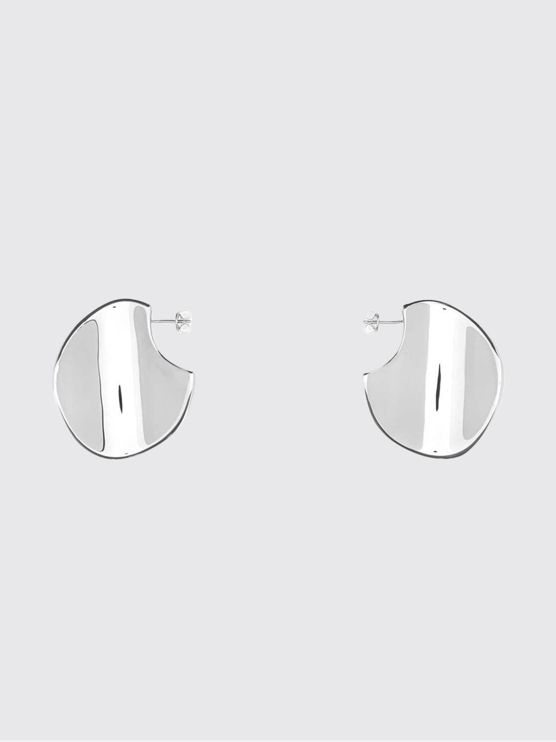 Bottega Veneta Disc Oval-Shaped Sterling Silver Dangle Earrings · OS