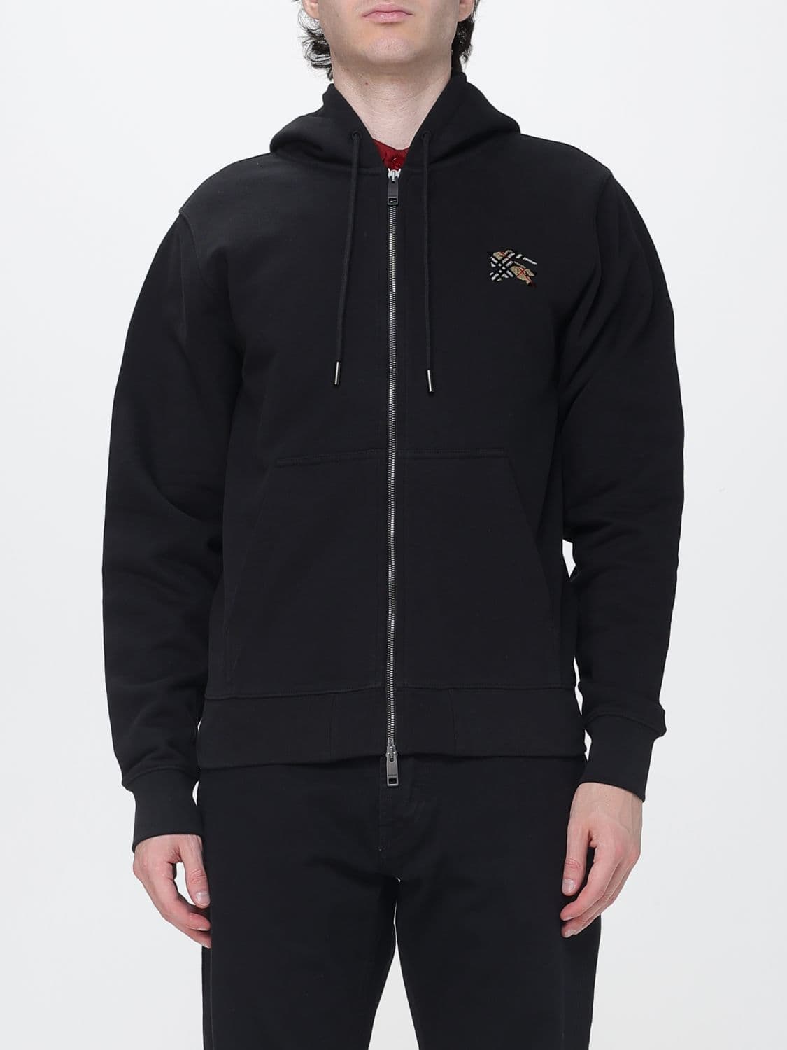 Burberry Cotton Zip-Up Hoodie with EKD Logo