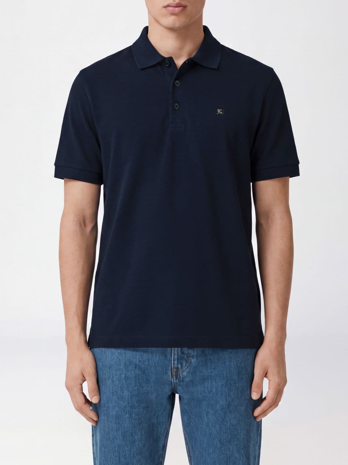 Burberry Polo Shirt in Cotton Piqué with Embroidered EKD Logo