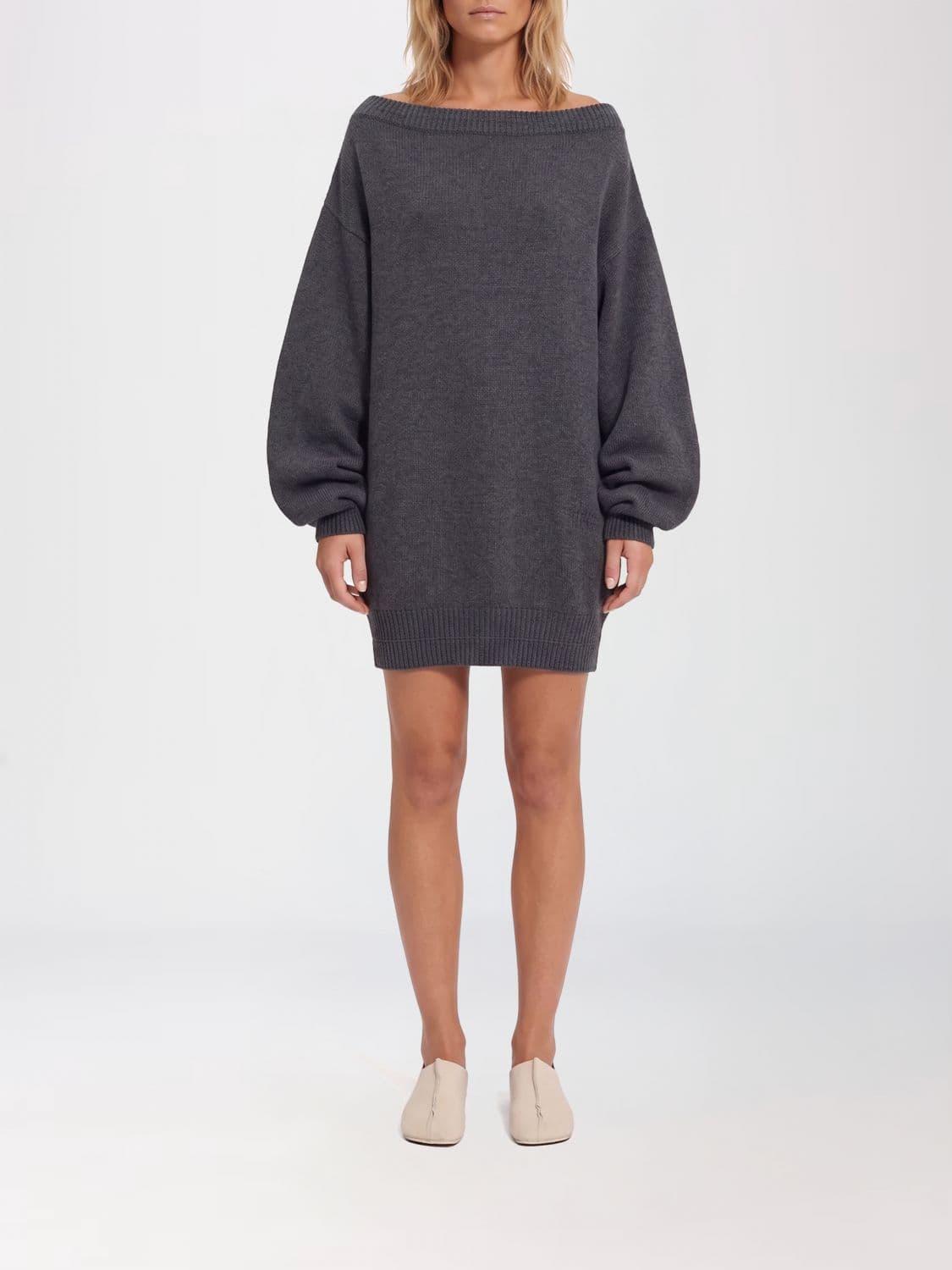 Mm6 Maison Margiela Asymmetric Wool-Blend Knit Mini Dress