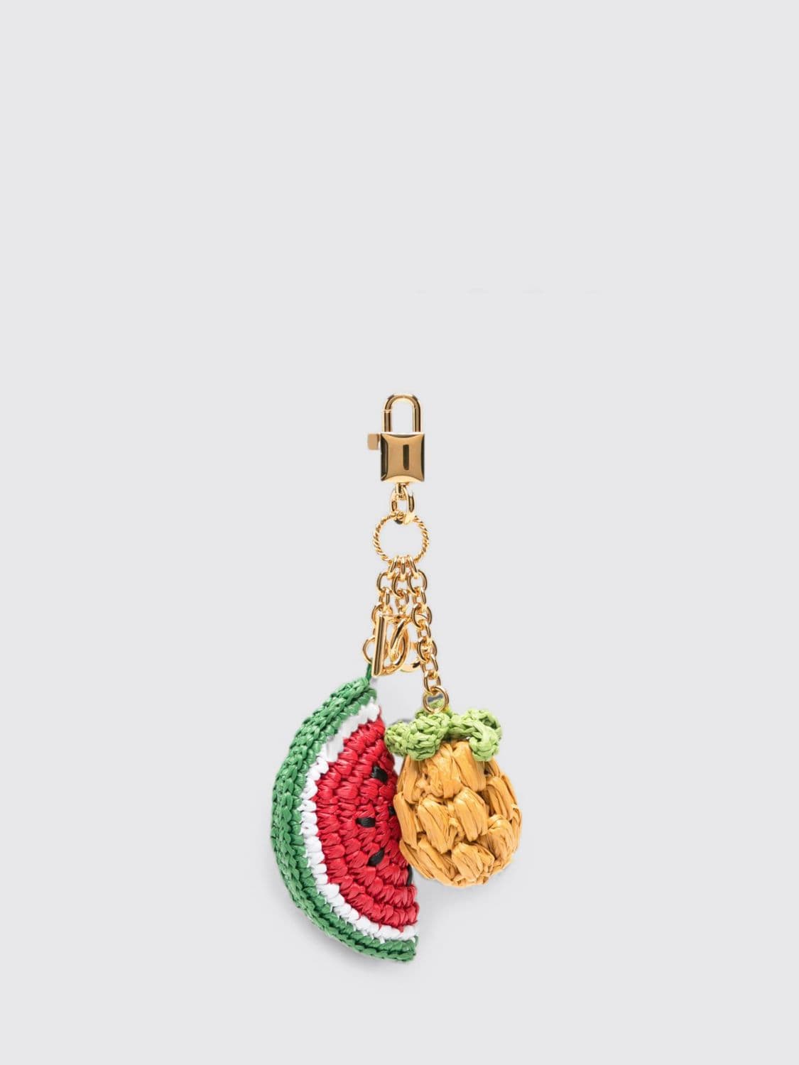 Dolce & Gabbana Watermelon & Pineapple Keychain in Raffia with DG Logo · OS