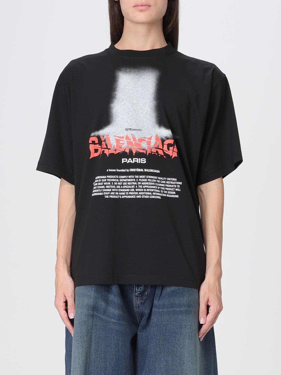 Balenciaga Relaxed Fit T-shirt in Cotton with Graffiti Print and Dropped Shoulders