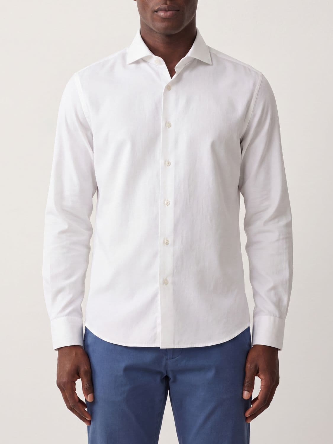 Brunello Cucinelli French Collar Cotton Shirt with Long Sleeves · XL