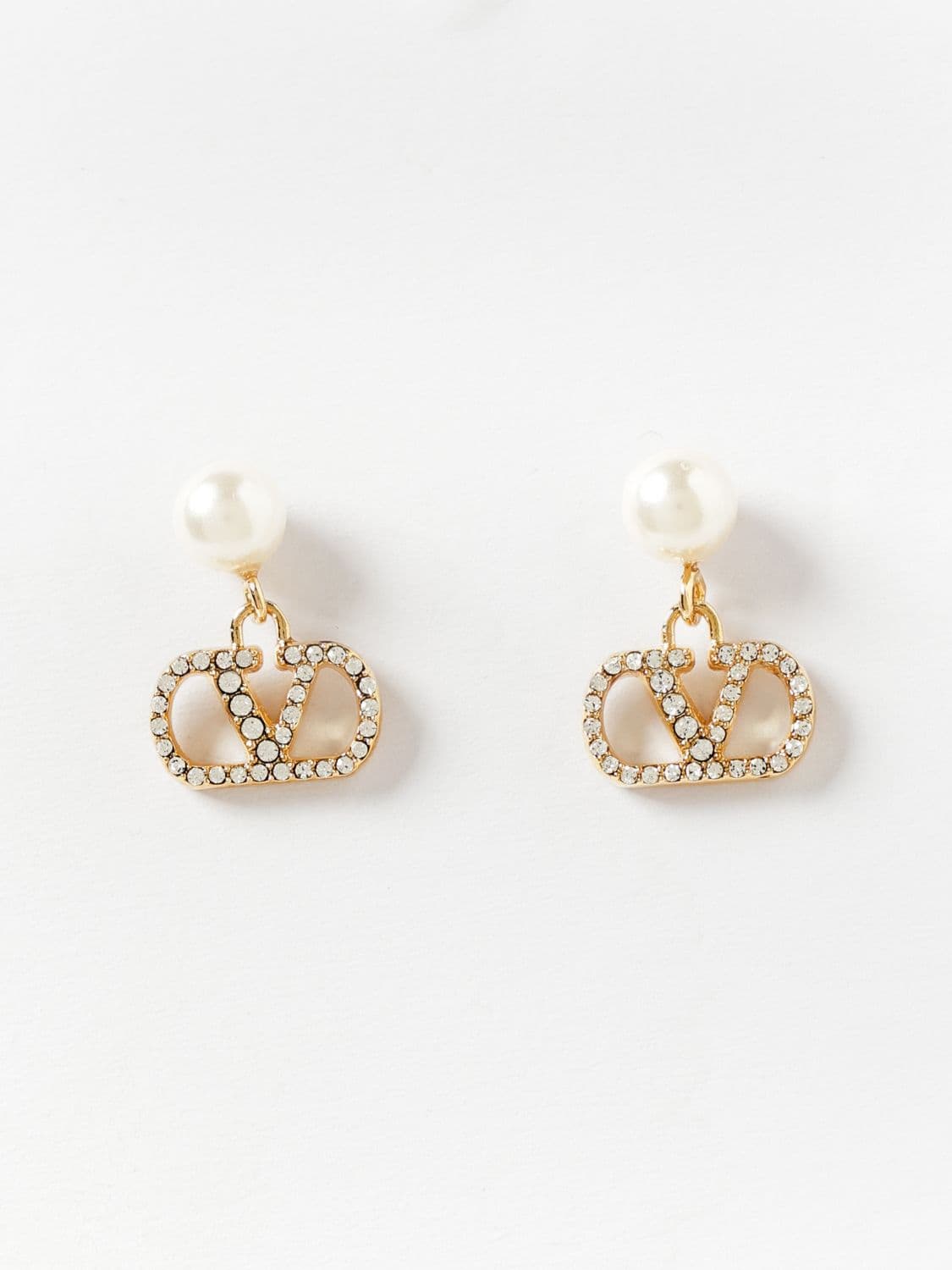 Valentino Garavani VLogo Signature Crystal-Embellished Dangle Earrings · OS