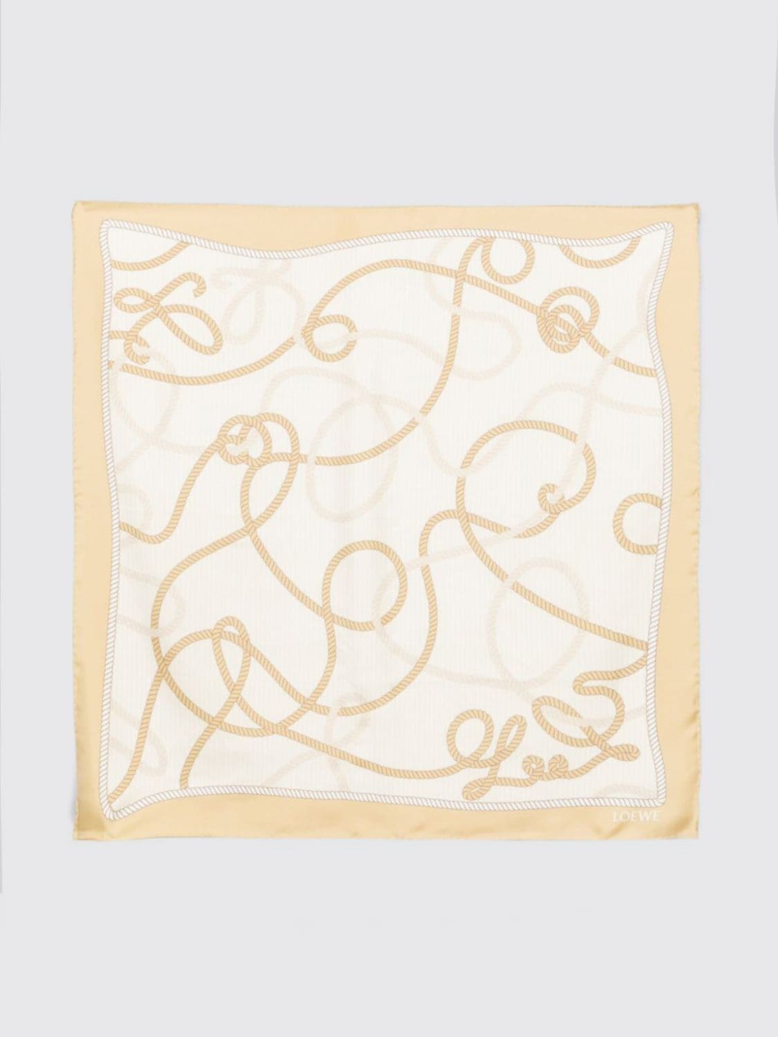 Loewe Square Silk Foulard with Graphic Print and Contrast Logo · OS