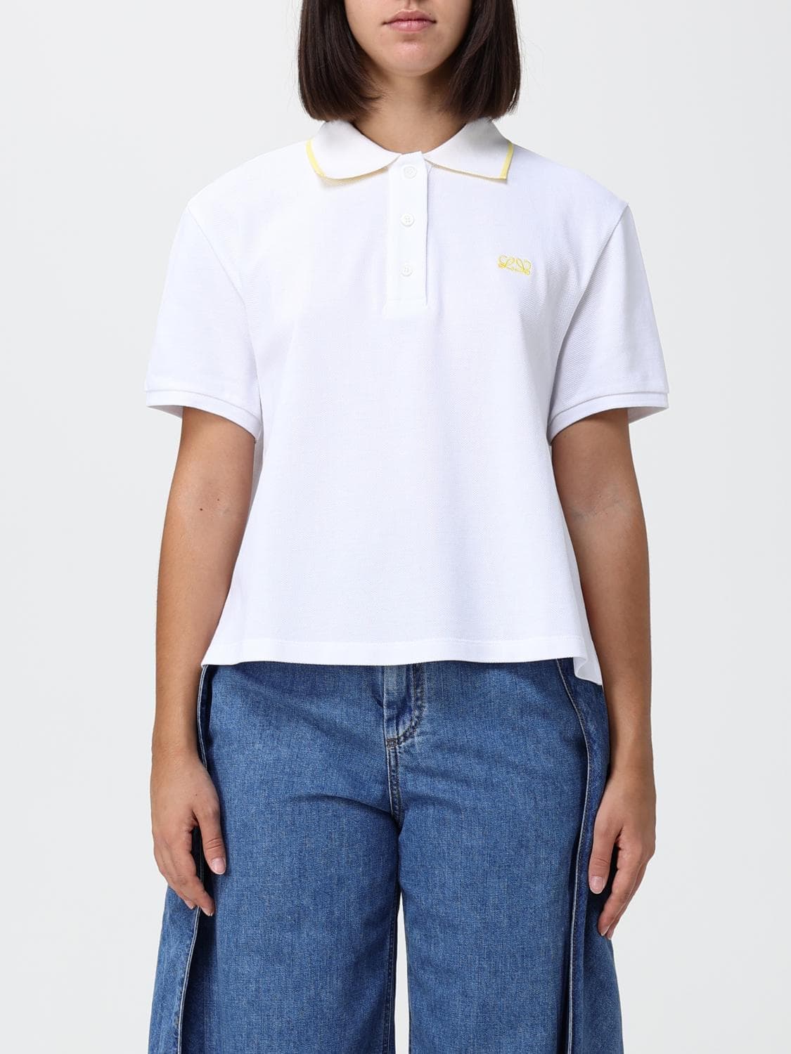 Loewe Cotton Polo Shirt with Contrast Trim and Logo
