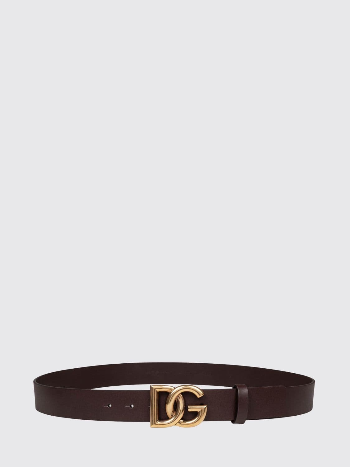 Dolce & Gabbana Smooth Calfskin Leather Belt with DG Monogram Buckle