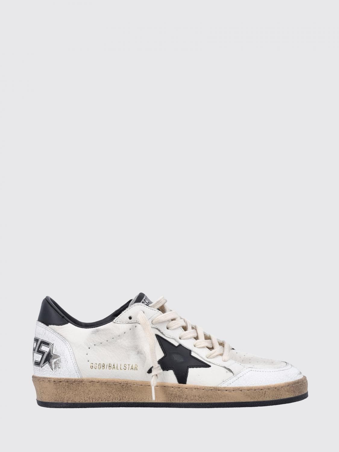 Golden Goose Ball Star Distressed Cracked-Leather Sneakers