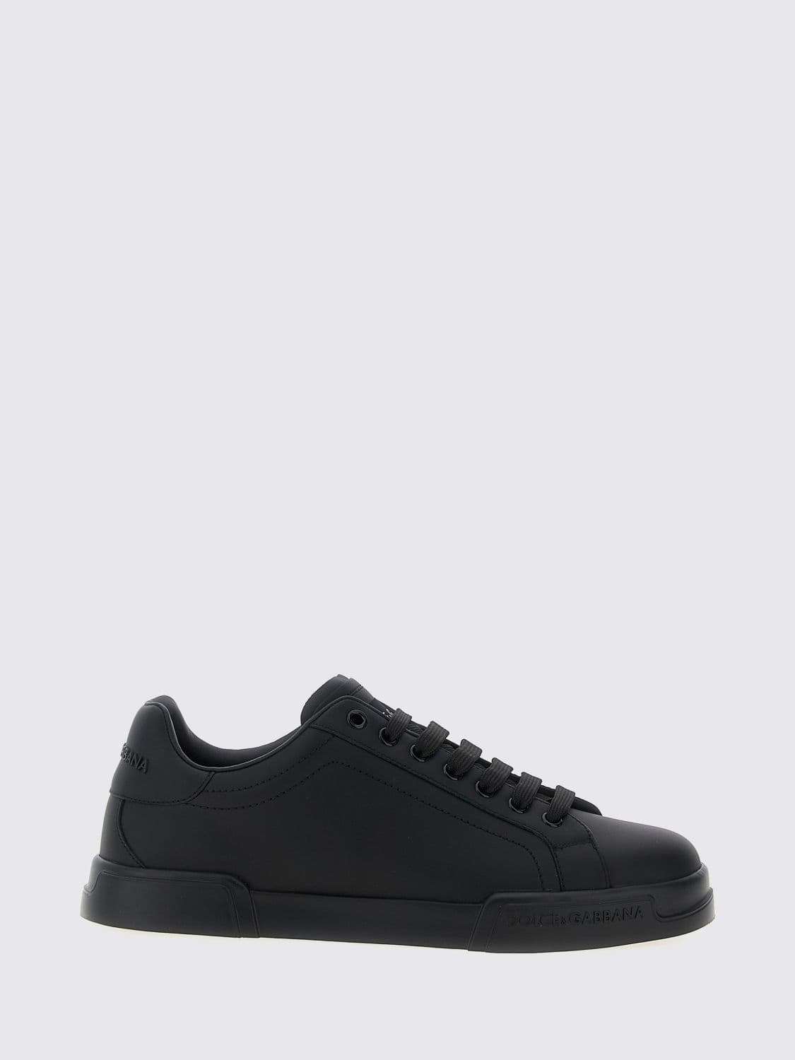 Dolce & Gabbana Low Top Smooth Calfskin Sneakers with Applied Logo