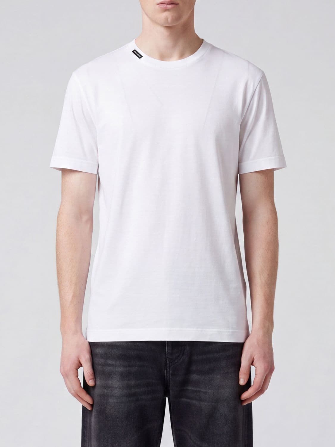 Dolce & Gabbana Contrast Logo and Trim Cotton T-Shirt