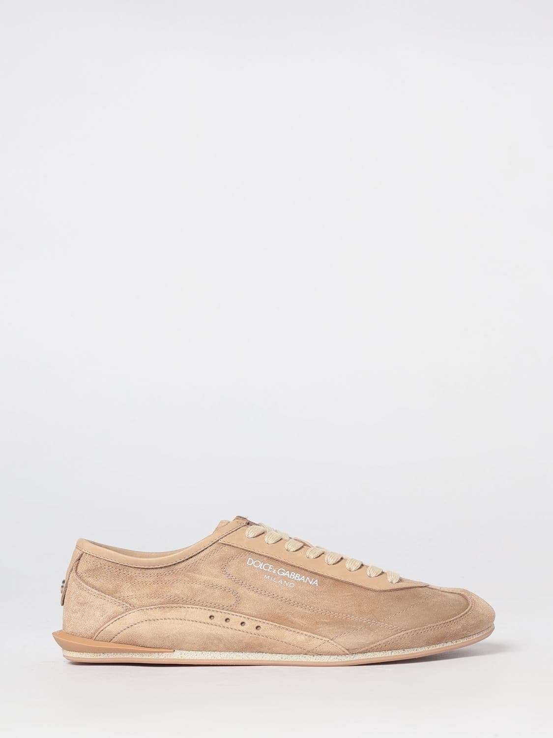 Dolce & Gabbana Lipari Suede Calfskin Sneakers with Printed Logo