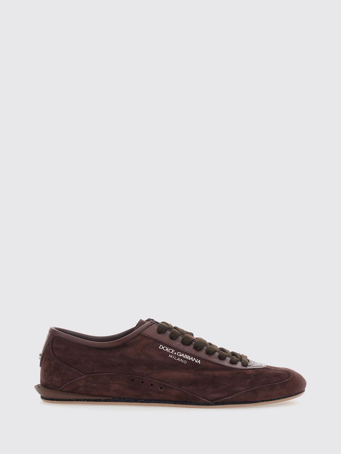 Dolce & Gabbana Lipari Suede Calfskin Sneakers with Printed Logo