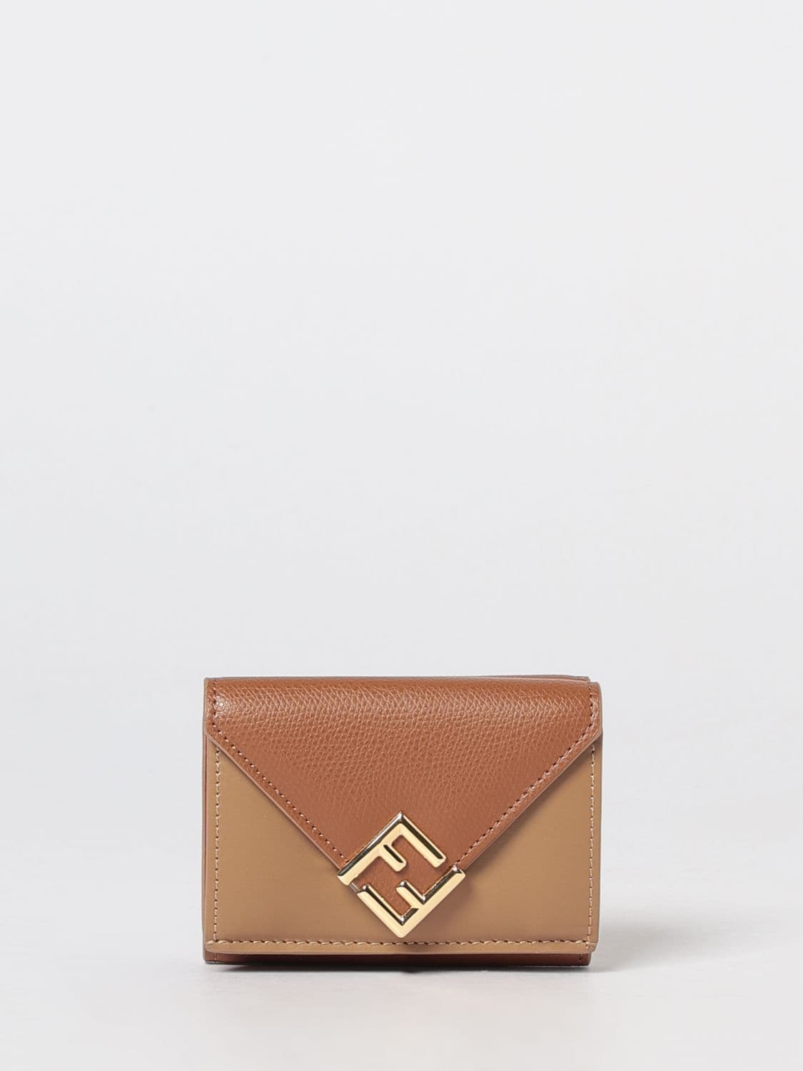 Fendi FF Diamonds Grained Leather Tri-Fold Wallet with Monogram